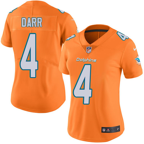 Women's Limited Matt Darr Nike Jersey Orange - #4 Rush NFL Miami Dolphins